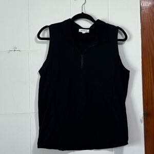 Kinesis Black Quarter Zip cotton polo tank Size XL‎